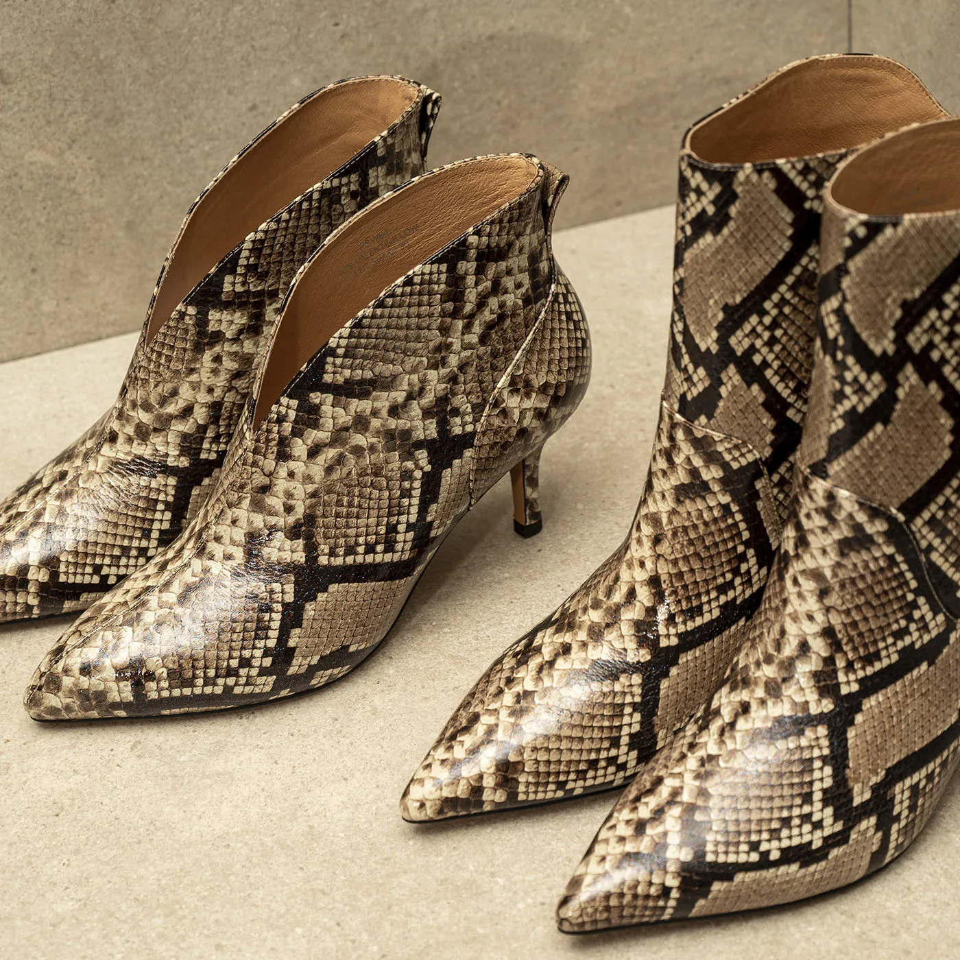 Amia bootie leather - BEIGE