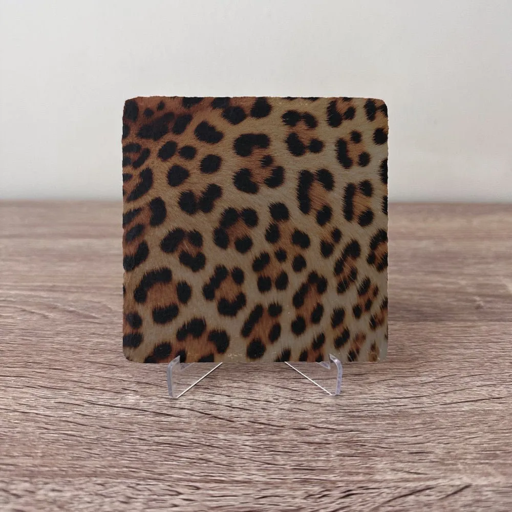 Animal Print Slate Coaster - Leopard