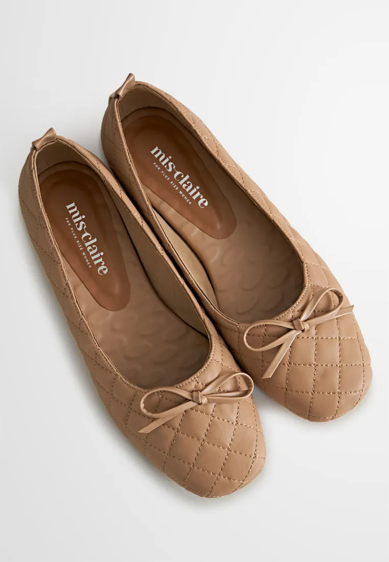Belinda Ribbon Quilted Ballerina Flats