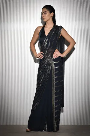 Black Embellished Saree