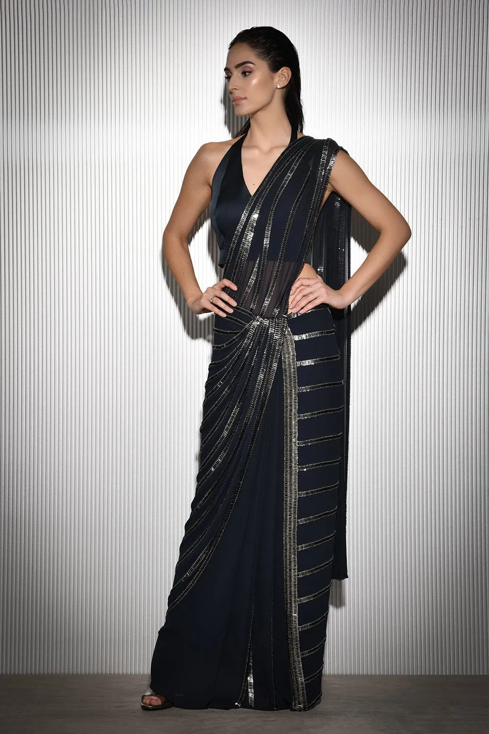 Black Embellished Saree