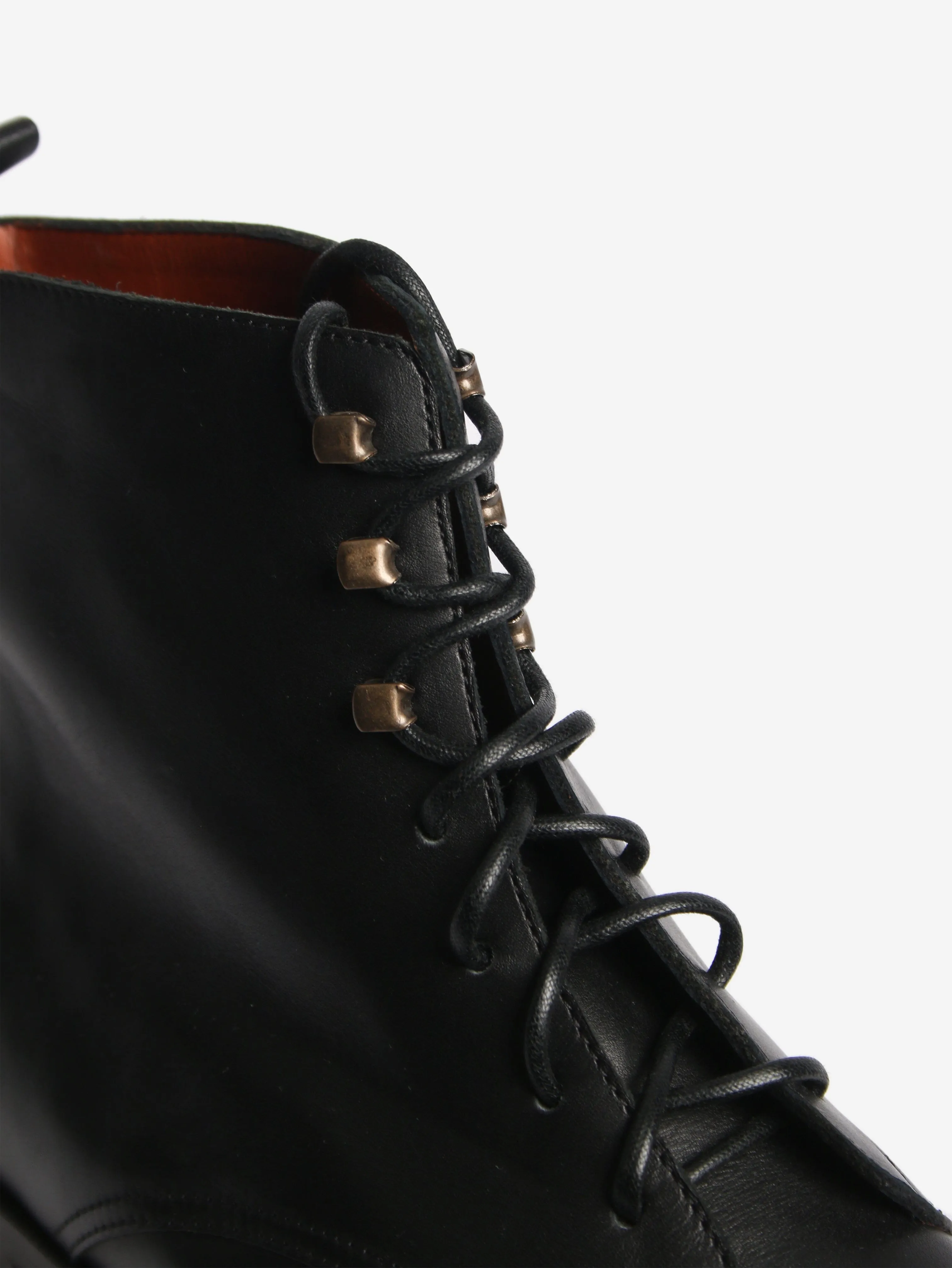 Black lace-up leather boots - size EU 37