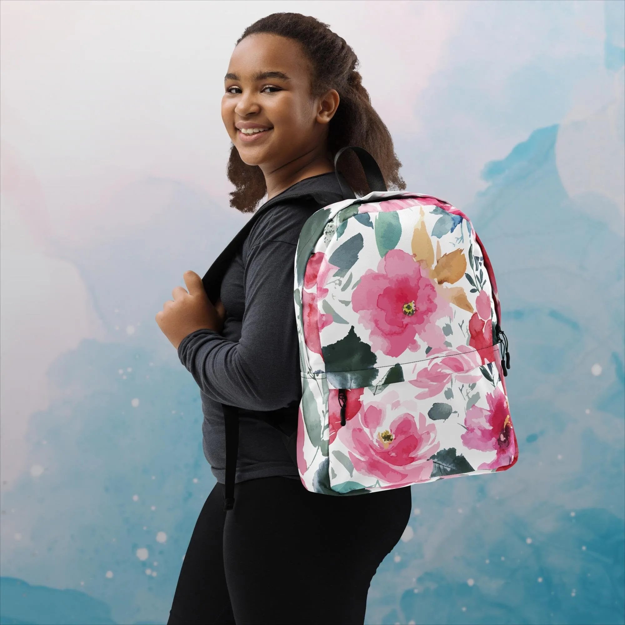 Bold Floral Pattern Backpack