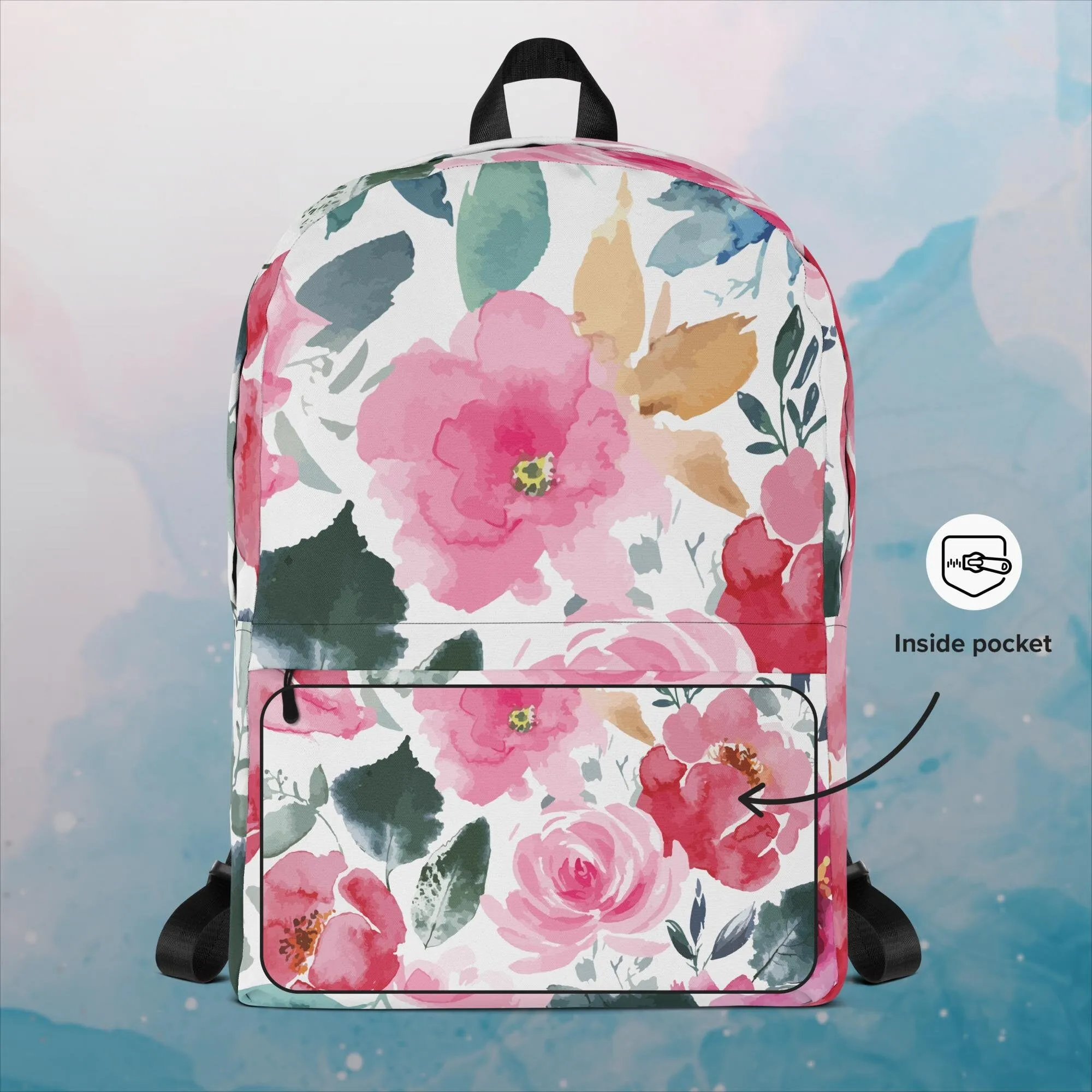 Bold Floral Pattern Backpack