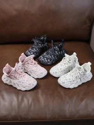 Breathable Mesh Girls' Sports Shoes Baby Soft Sole Trendy Shoes