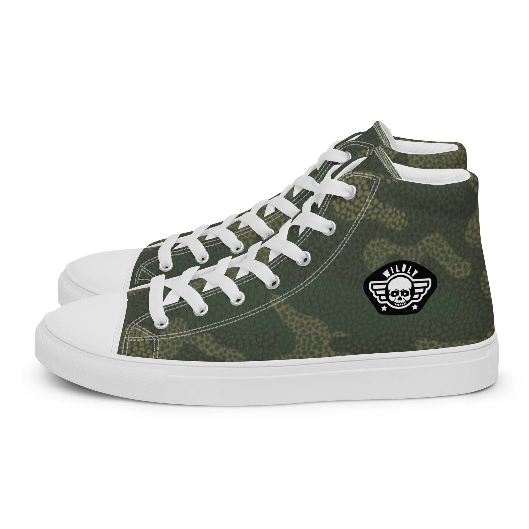 Camo Green Mens high top canvas shoes