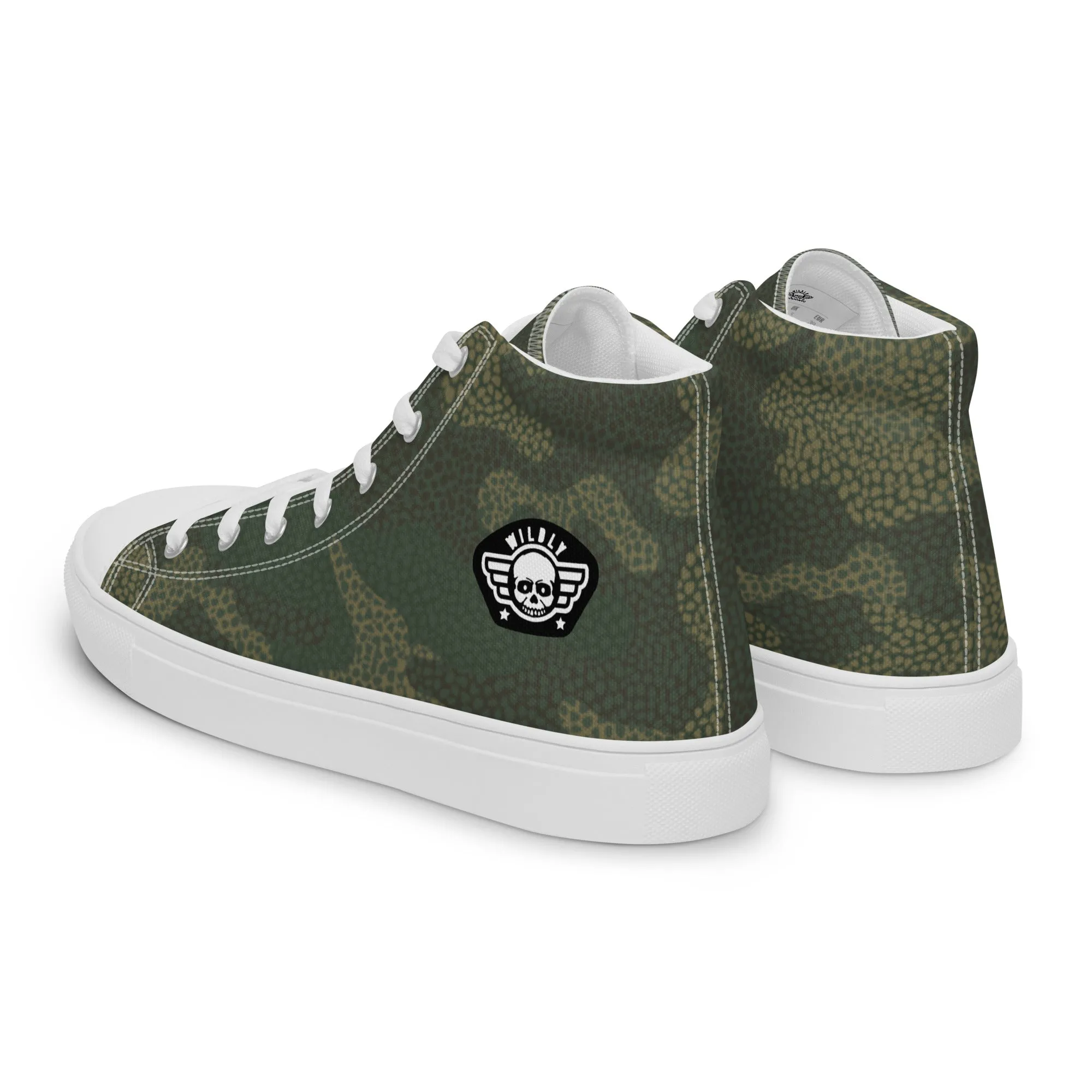 Camo Green Mens high top canvas shoes