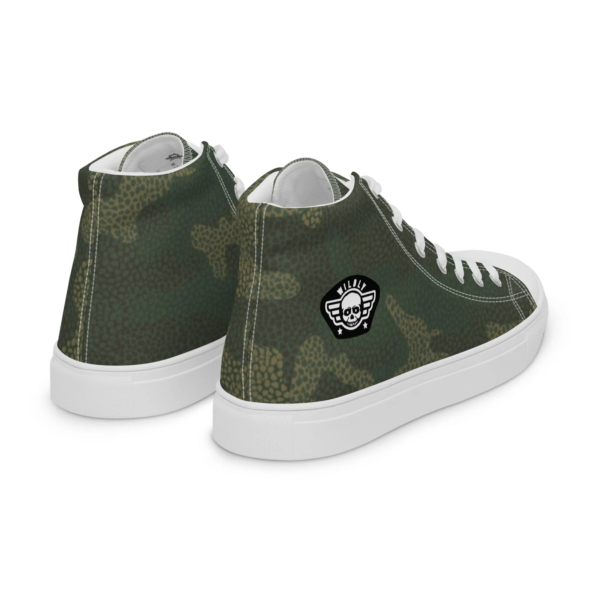 Camo Green Mens high top canvas shoes