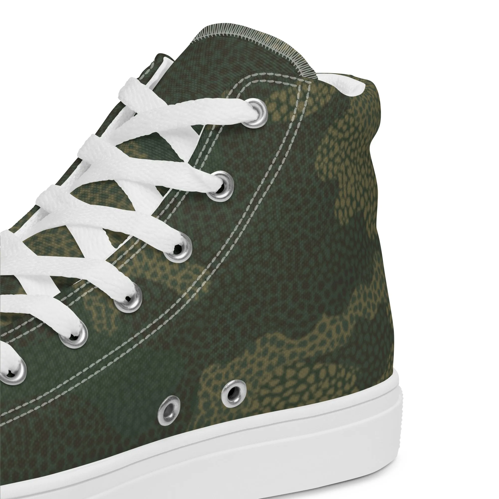 Camo Green Mens high top canvas shoes