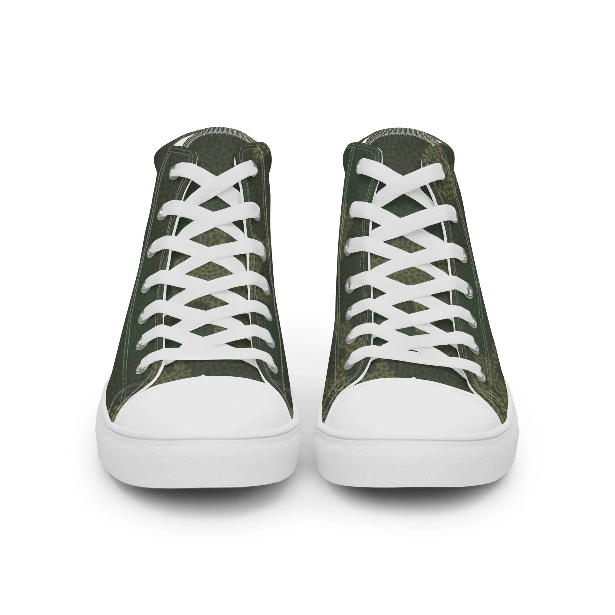 Camo Green Mens high top canvas shoes