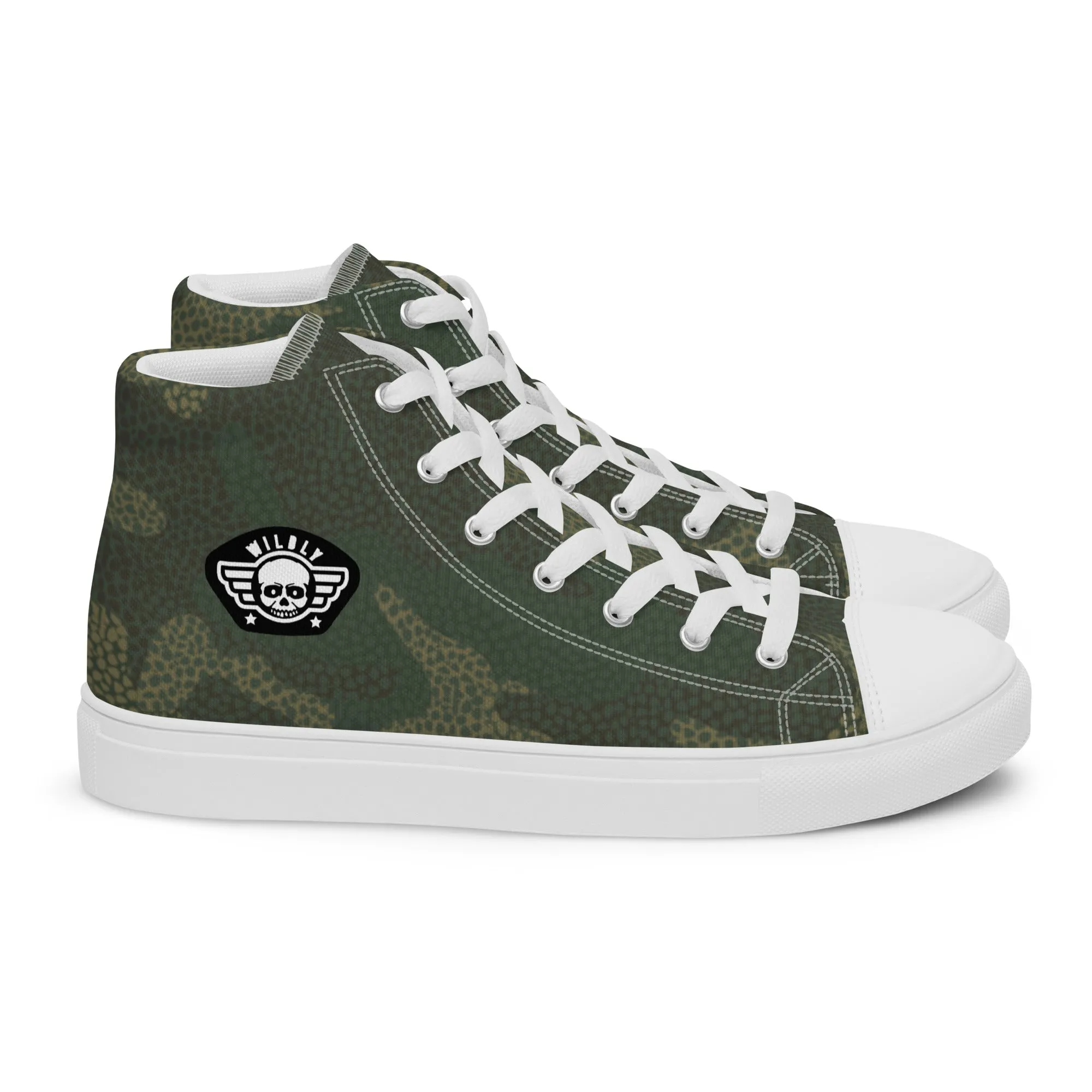 Camo Green Mens high top canvas shoes