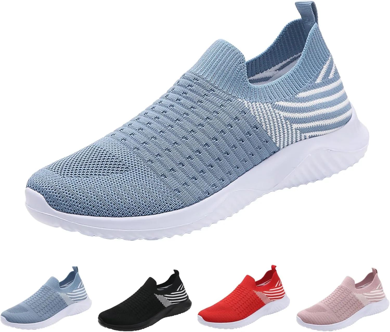 Comfortwear Shoes for Women Slip On Breathable Mesh Running Shoes with Arch Support Comfortable Soft Sole Non-Slip Sneakers