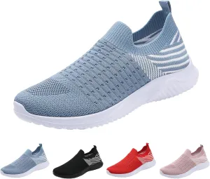 Comfortwear Shoes for Women Slip On Breathable Mesh Running Shoes with Arch Support Comfortable Soft Sole Non-Slip Sneakers
