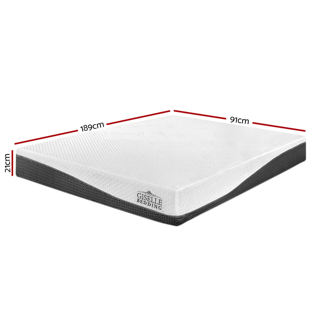 Cool Gel Memory Foam Mattress 21cm Single - Giselle Bedding