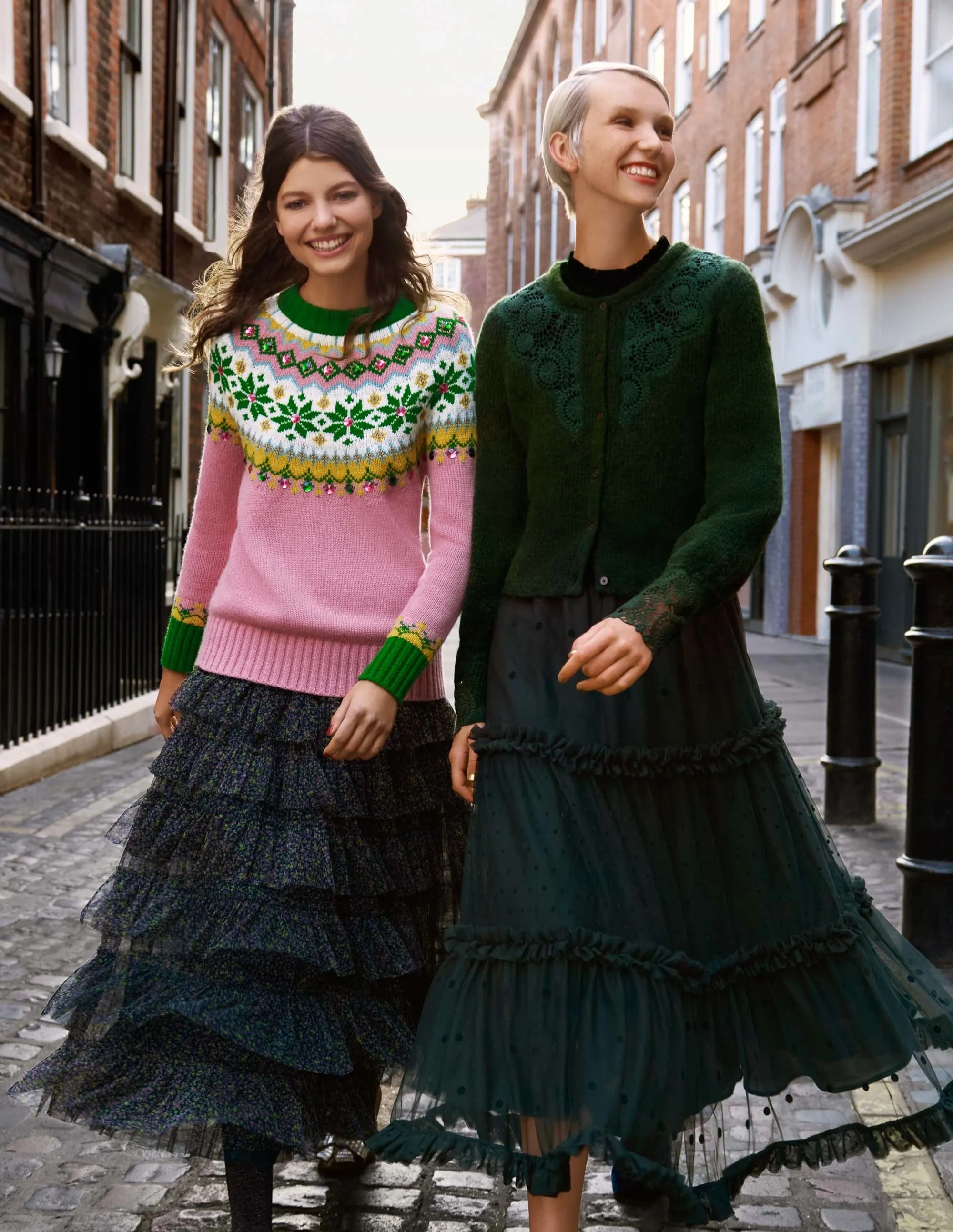 Embellished Fair Isle Jumper-Pink, Embellished Fair Isle