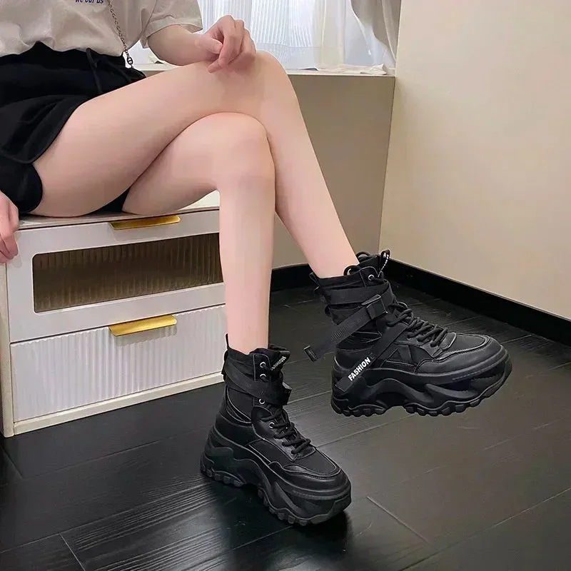 Lace Up Platform Sneaker Boots