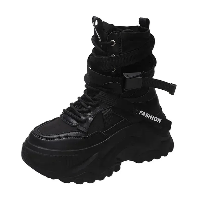 Lace Up Platform Sneaker Boots