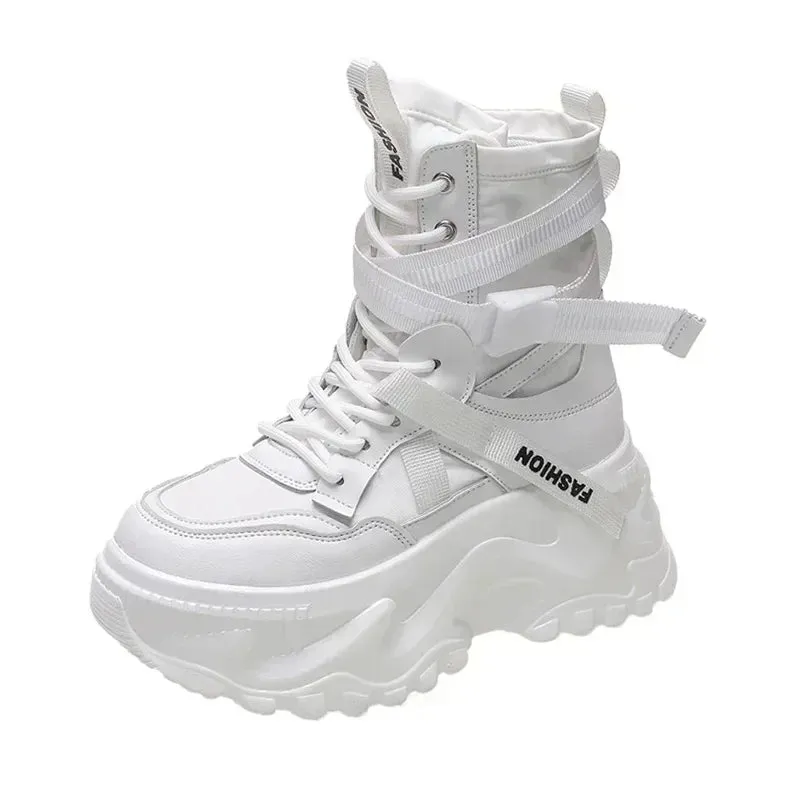 Lace Up Platform Sneaker Boots