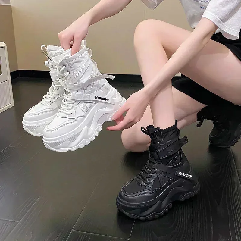Lace Up Platform Sneaker Boots