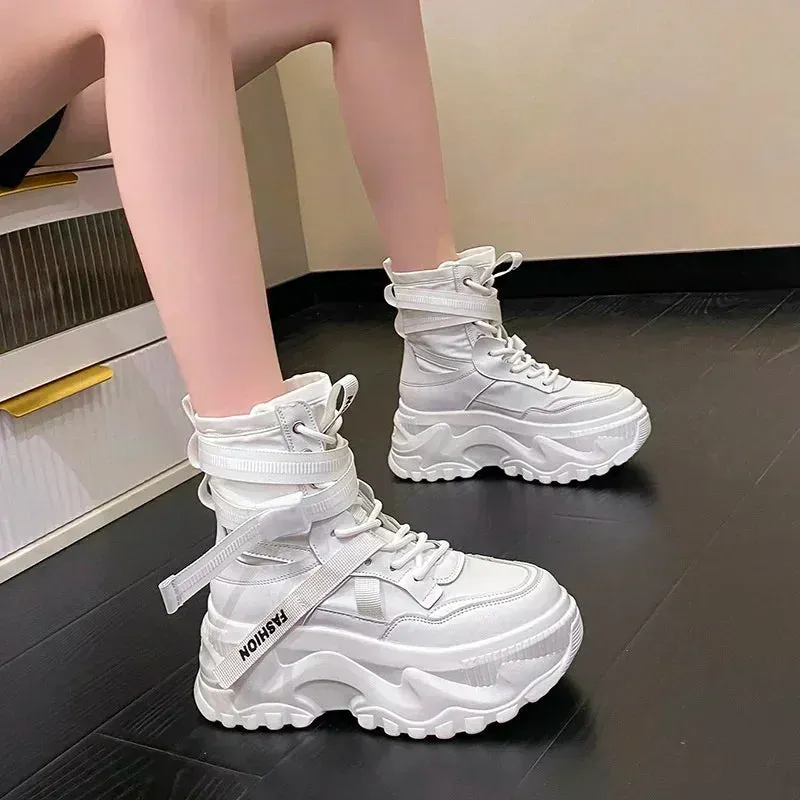 Lace Up Platform Sneaker Boots