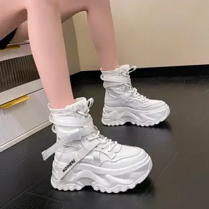Lace Up Platform Sneaker Boots