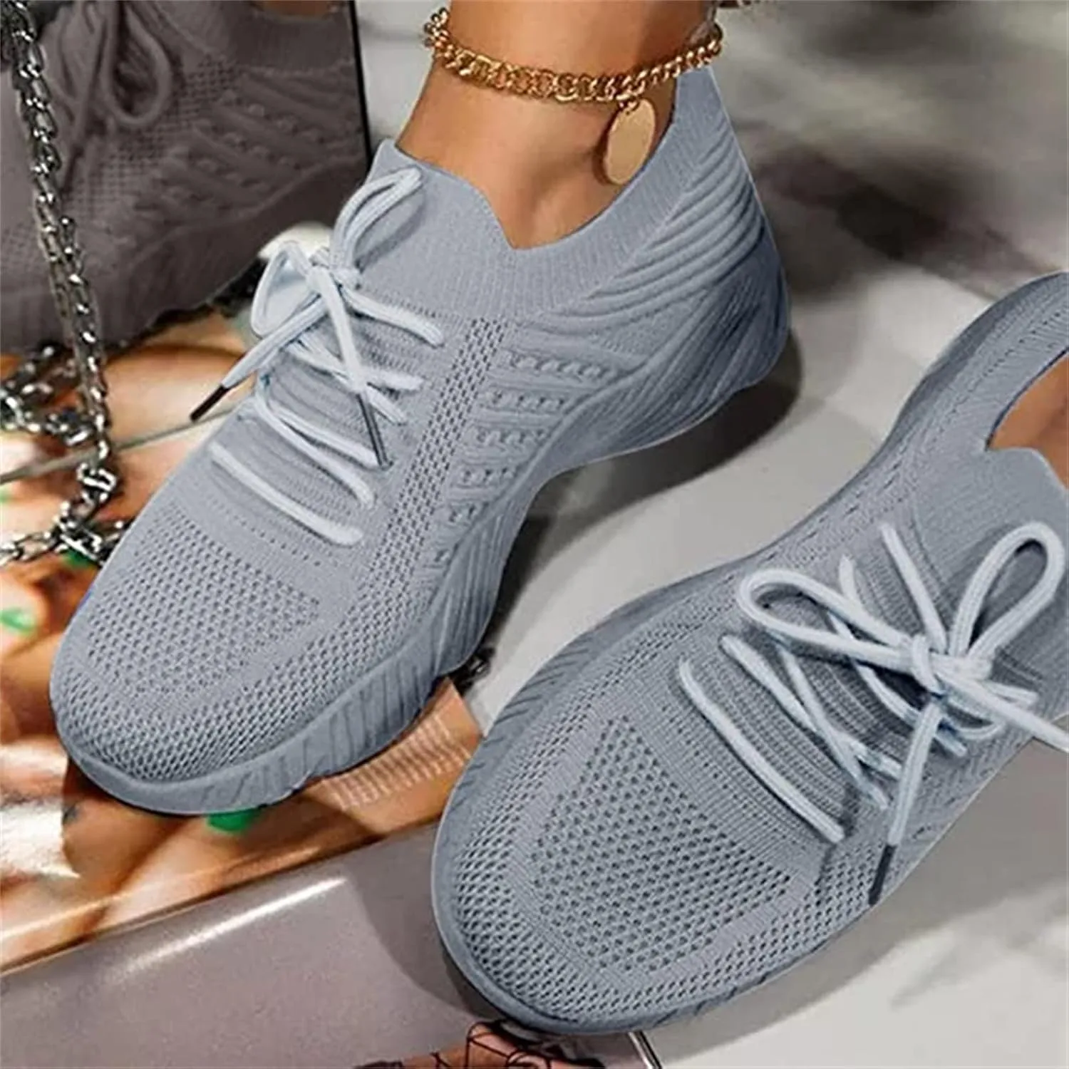 Ladmiple Running Shoes Womens Slip On Non Slip Casual Fashion Comfortable Gym Athletic Tennis Walking Workout Sneakers