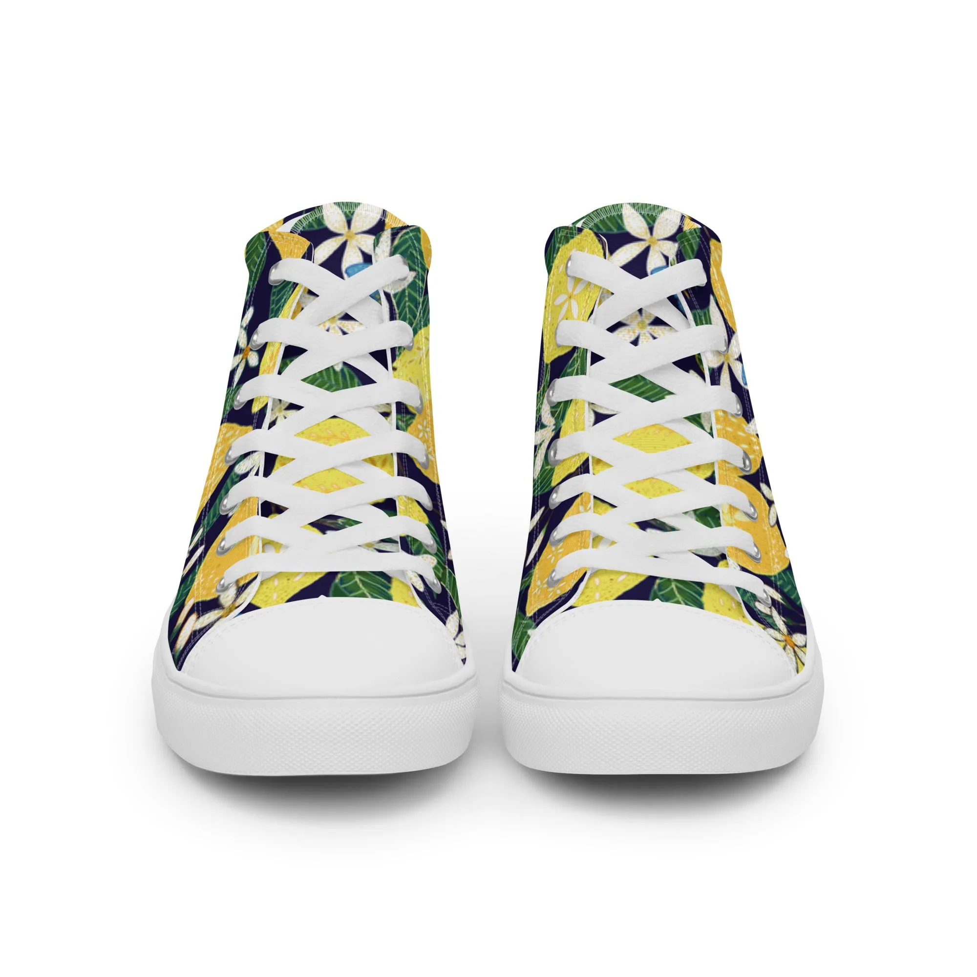 Love my Lemons Mens high top canvas shoes