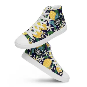 Love my Lemons Mens high top canvas shoes