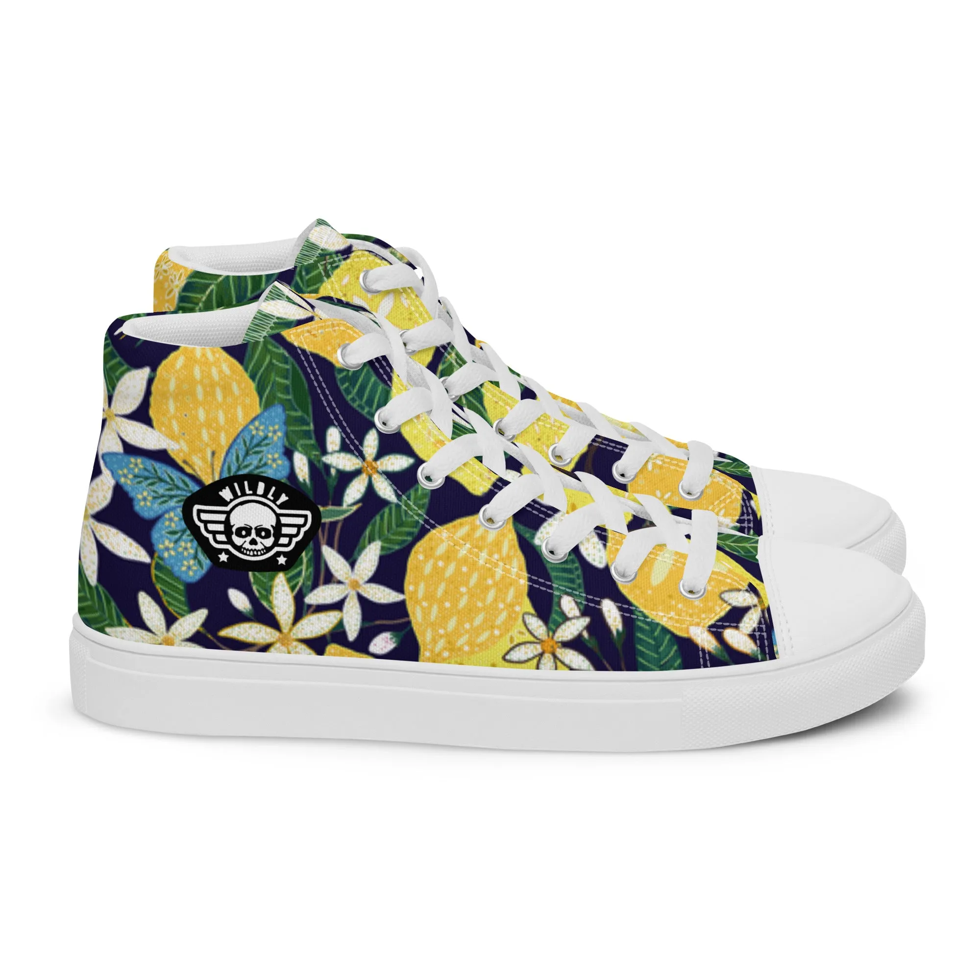 Love my Lemons Mens high top canvas shoes