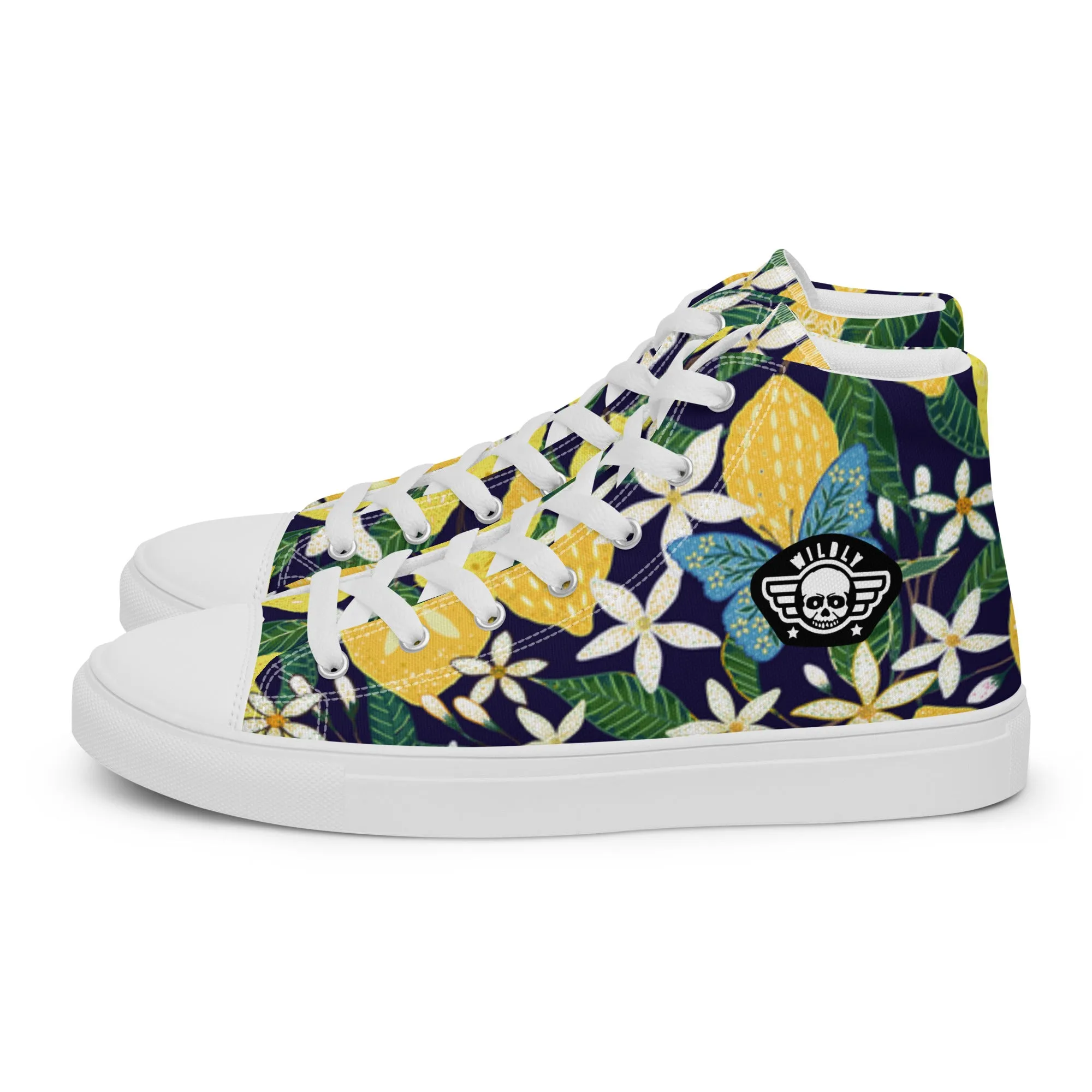 Love my Lemons Mens high top canvas shoes