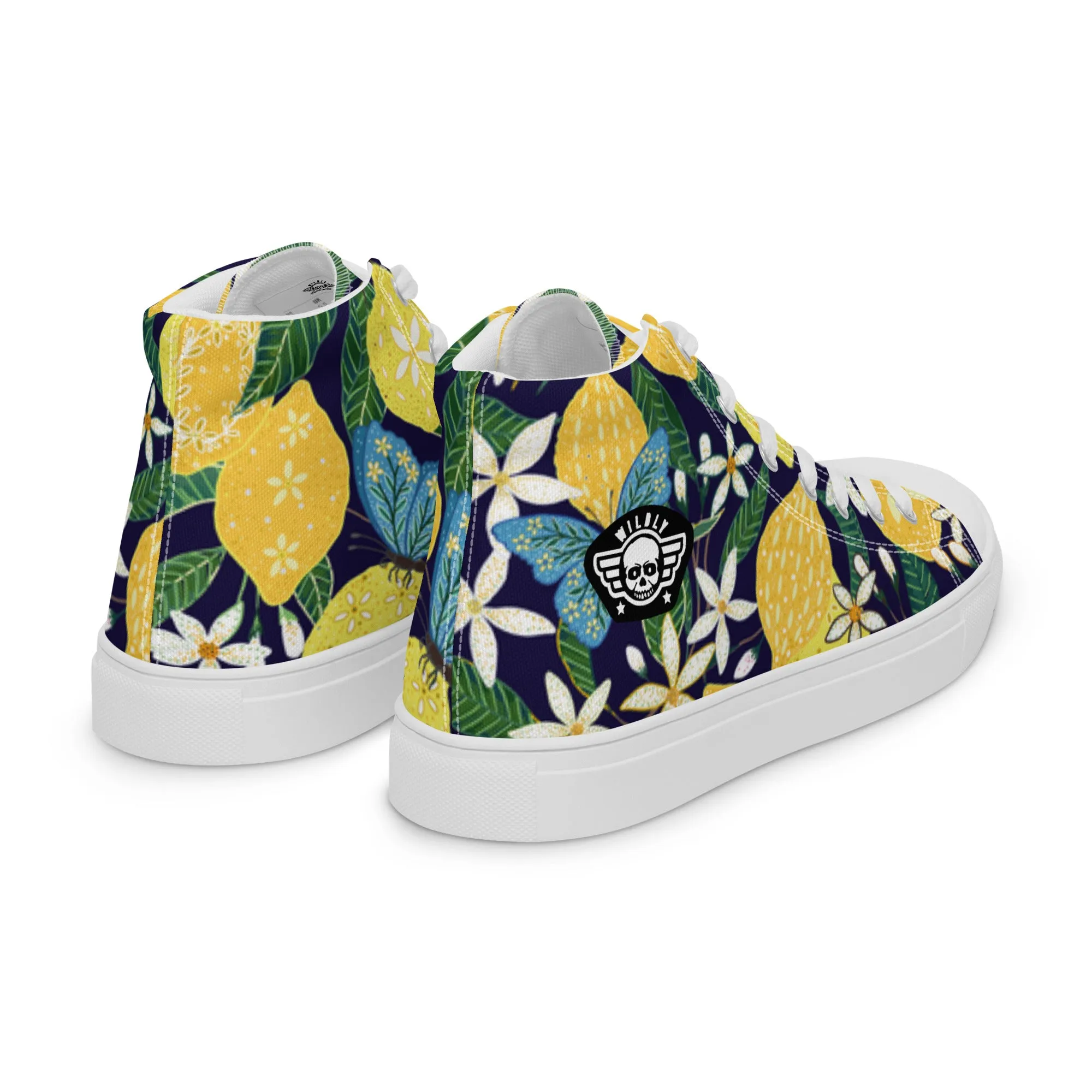 Love my Lemons Mens high top canvas shoes