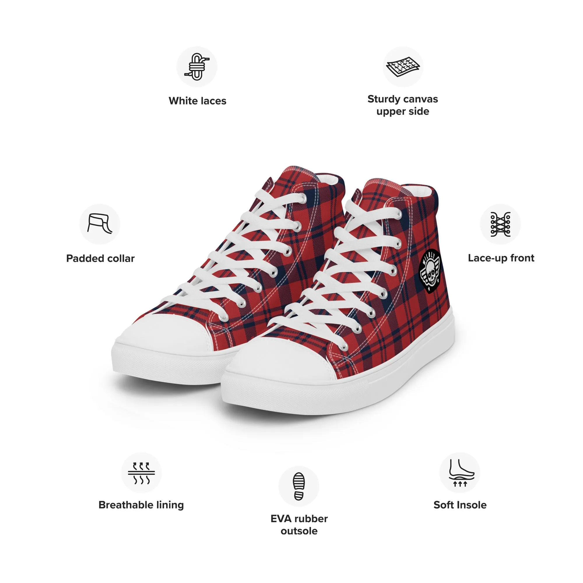 Lumberjack Flannel Mens high top canvas shoes