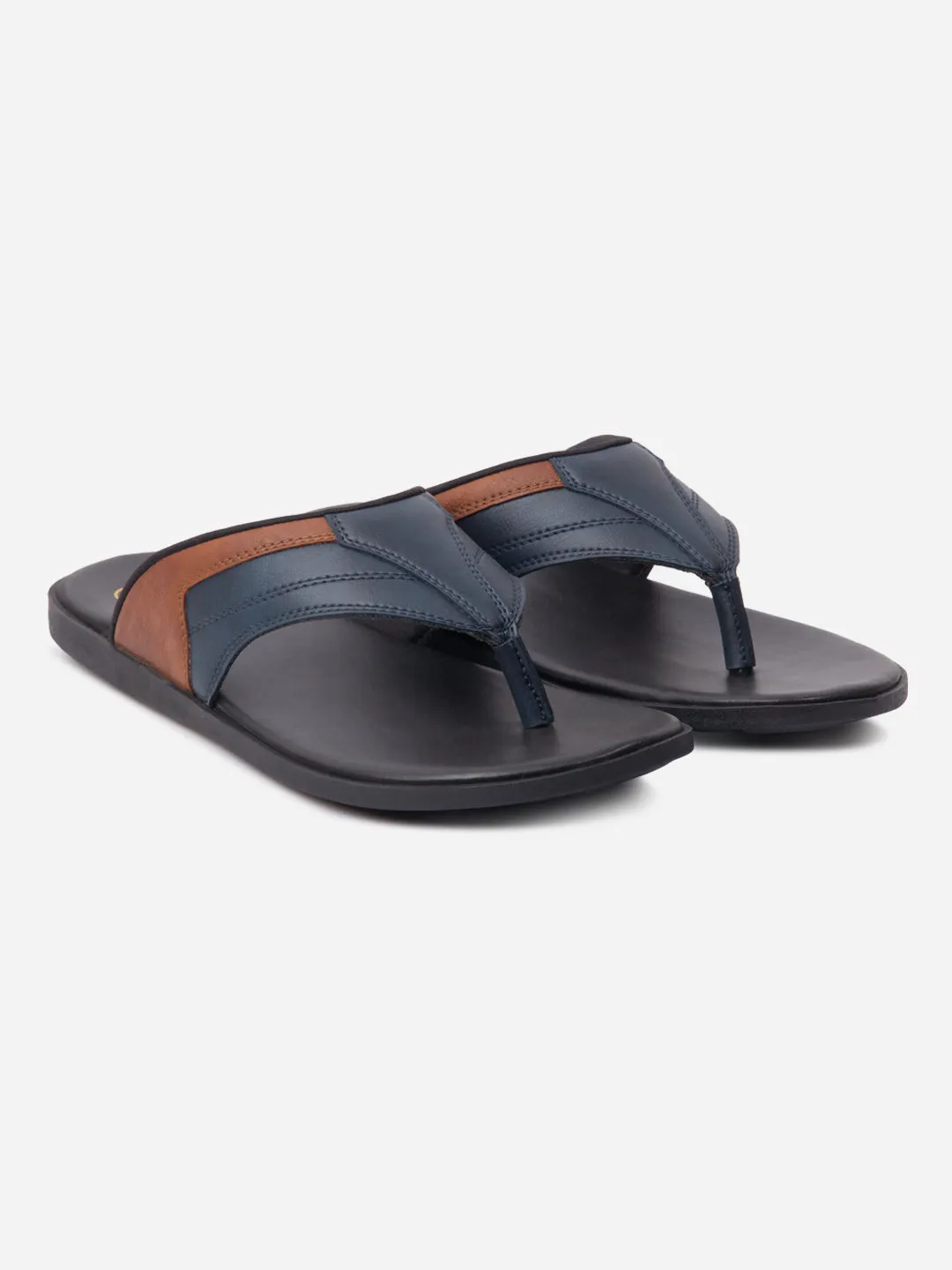 Men's Navy/Tan Thong Style Sandal (IX5015)
