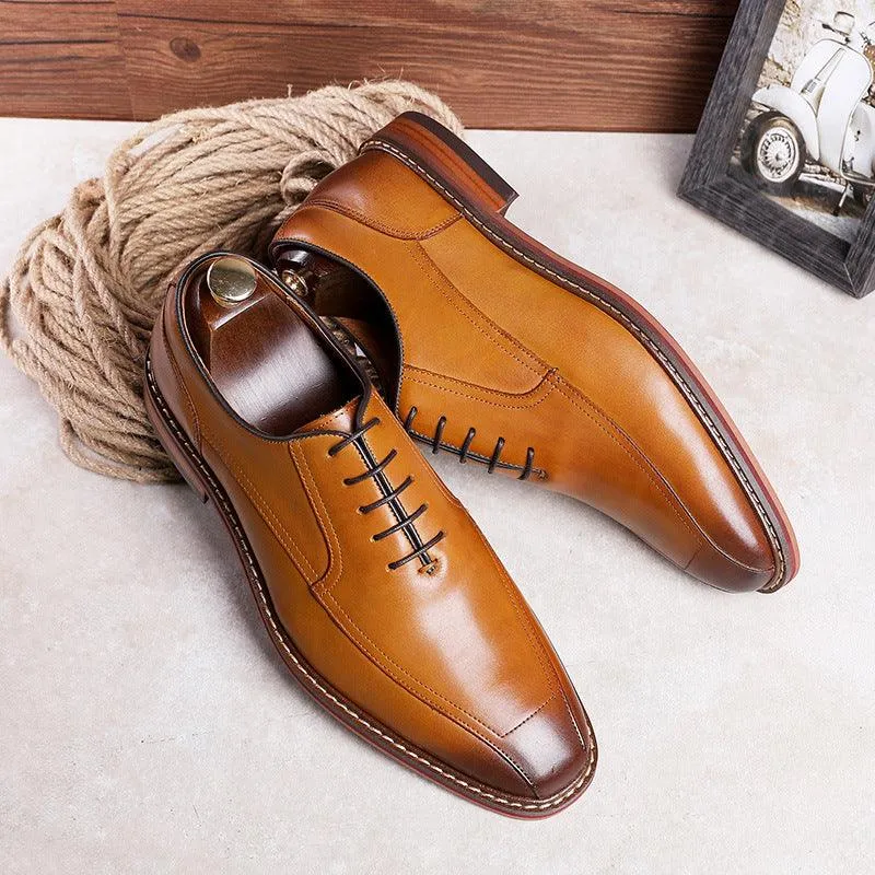 Men's Top Layer Leather Retro Trendy Shoes