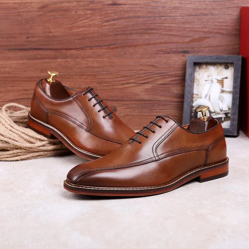 Men's Top Layer Leather Retro Trendy Shoes