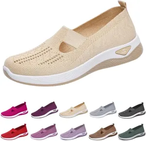 Orthopedic Walking Shoes for Women,2025 New Orthowalkway Womens Shoes,Woven Orthopedic Breathable Walking Sneaker Non-Slip Arch Support Slip on Shoes