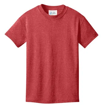 Port & Company Youth Core Cotton Tee - Heather Red