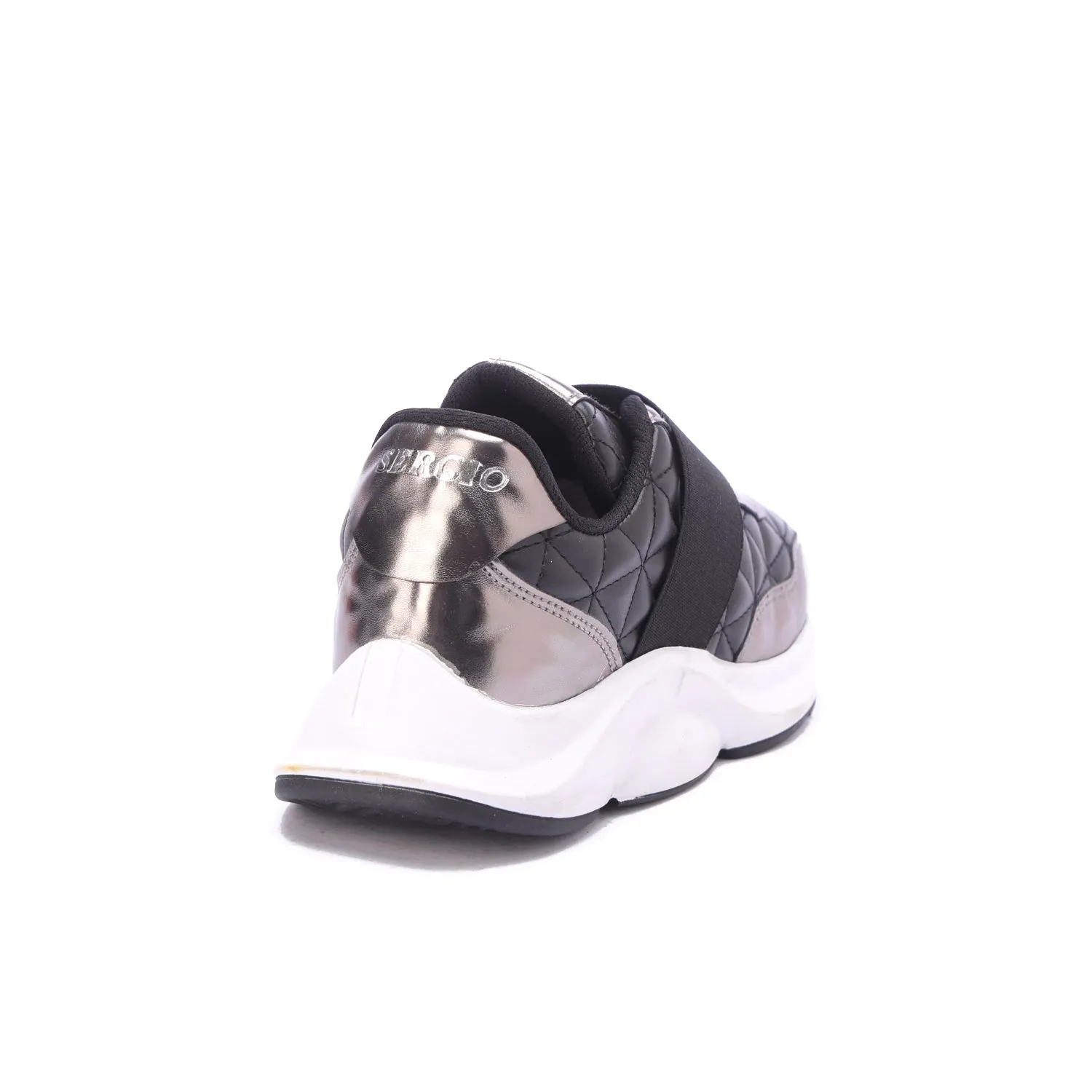 Quilted Elastic Sneakers-Black
