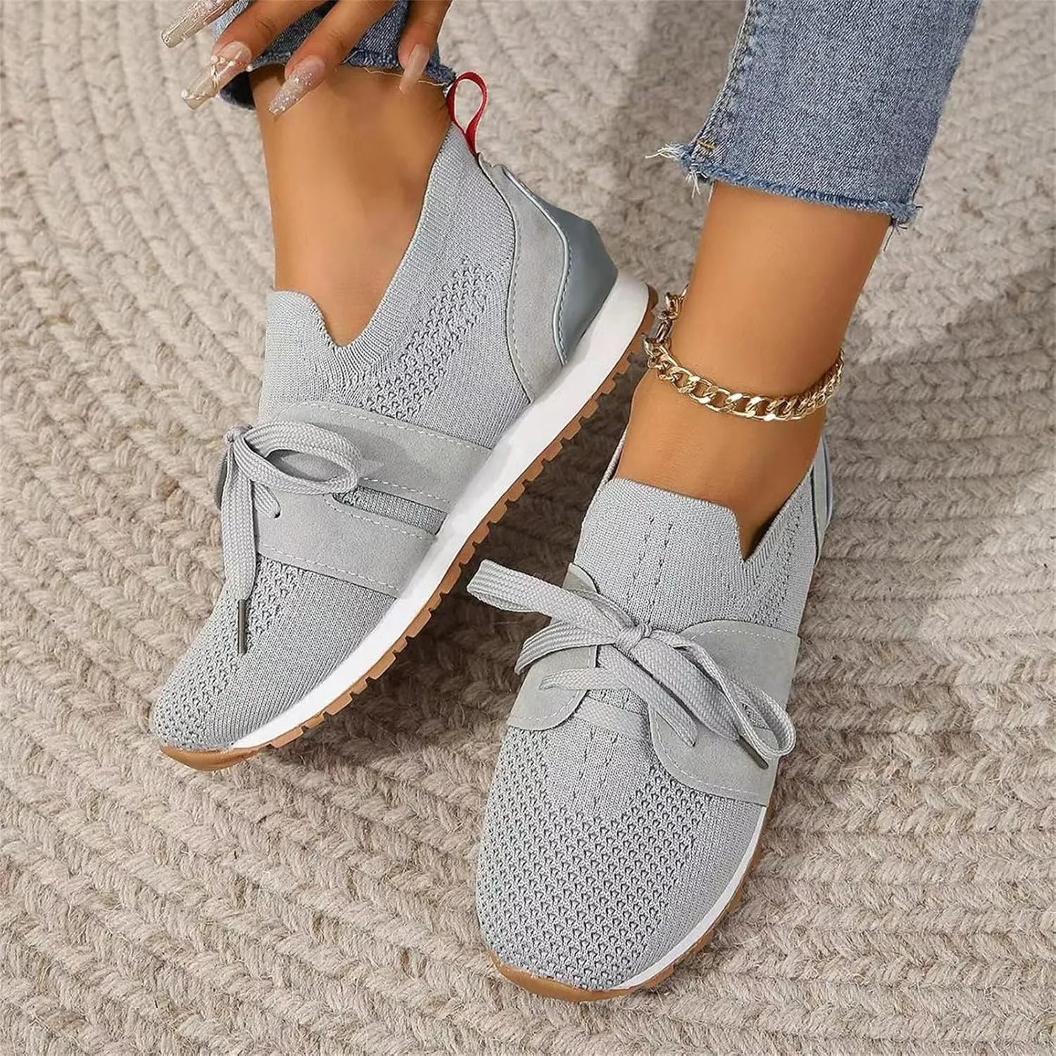 Running Shoes For Women Athletic Walking Shoes Slip On Casual Mesh-Comfortable Workout Fashion Sneakers Tennis Shoes