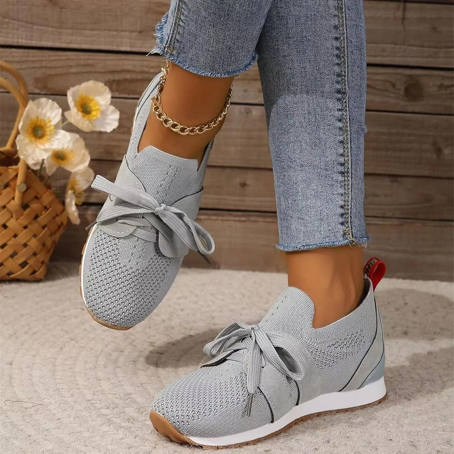 Running Shoes For Women Athletic Walking Shoes Slip On Casual Mesh-Comfortable Workout Fashion Sneakers Tennis Shoes