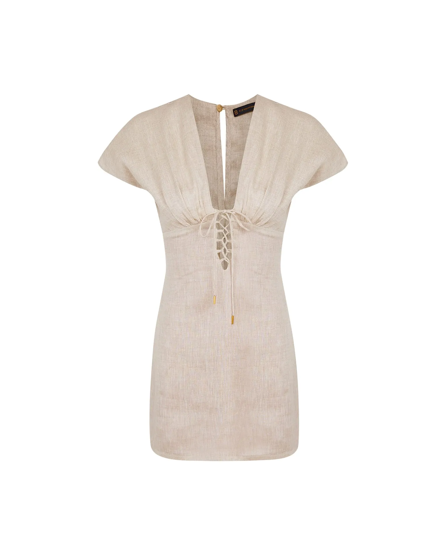 Saskia Short Dress - Natural