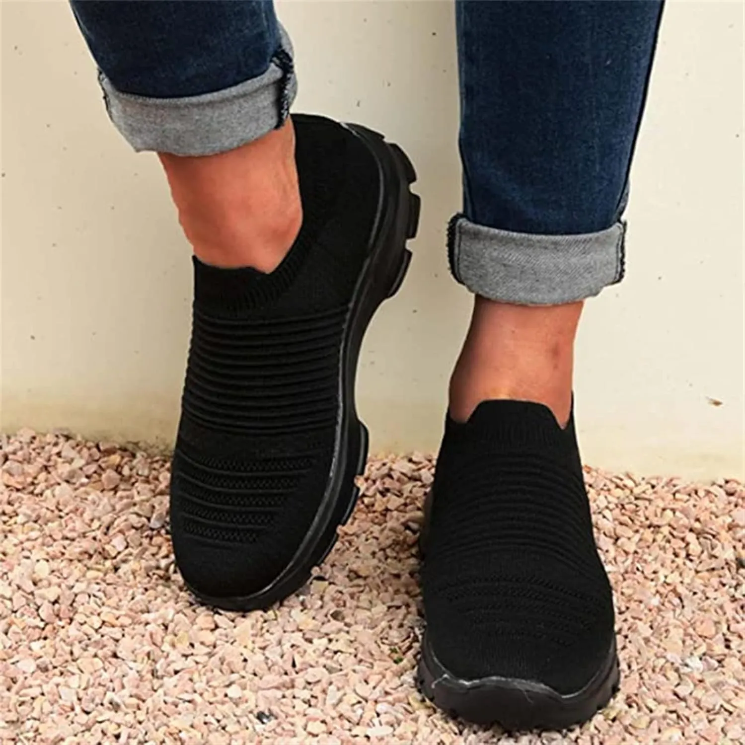 Shoes For Women Sneakers Trendy Walking Shoes Comfort Light Weight Mesh Casual Athletic Gym Tennis Running Slip On Sneakers