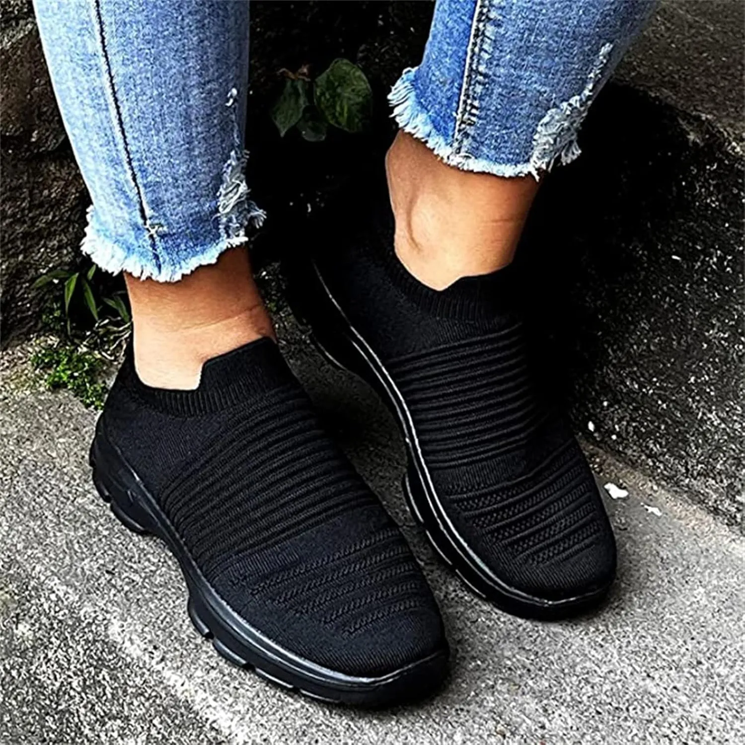Shoes For Women Sneakers Trendy Walking Shoes Comfort Light Weight Mesh Casual Athletic Gym Tennis Running Slip On Sneakers