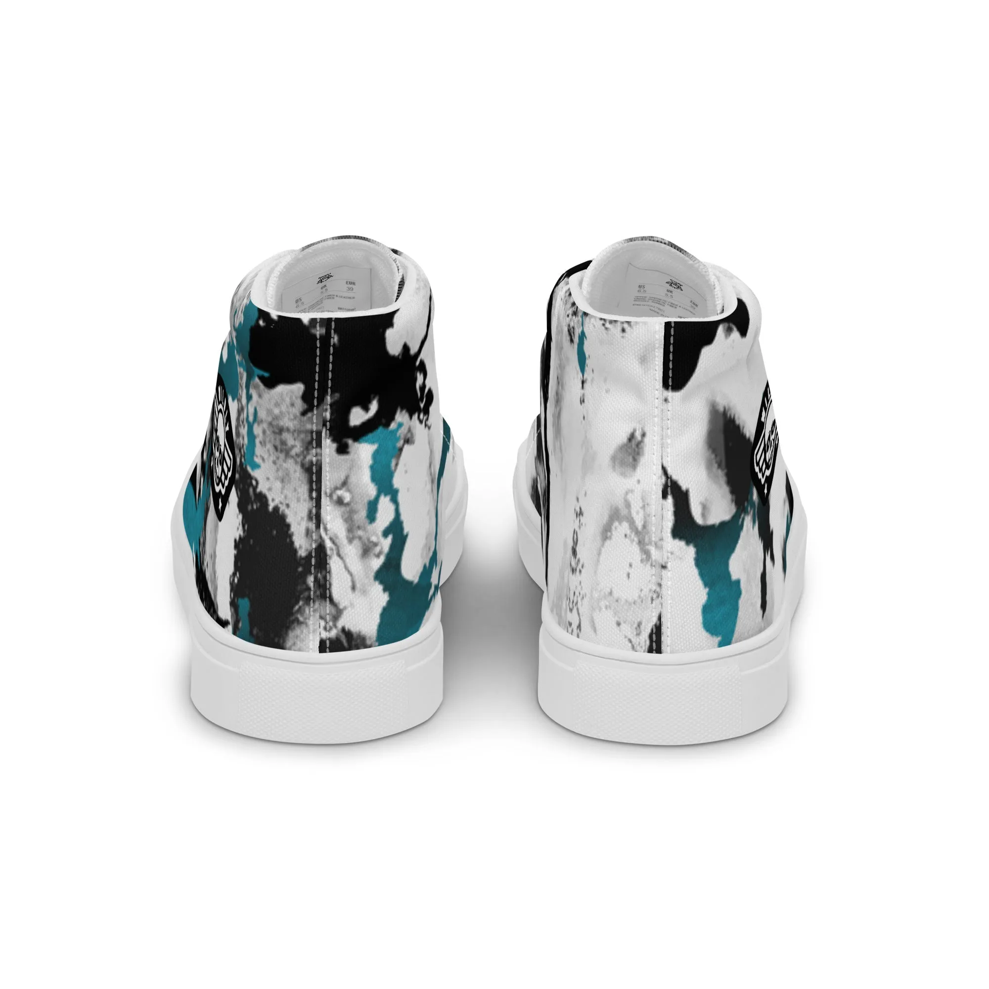 Splat Paint Mens high top canvas shoes