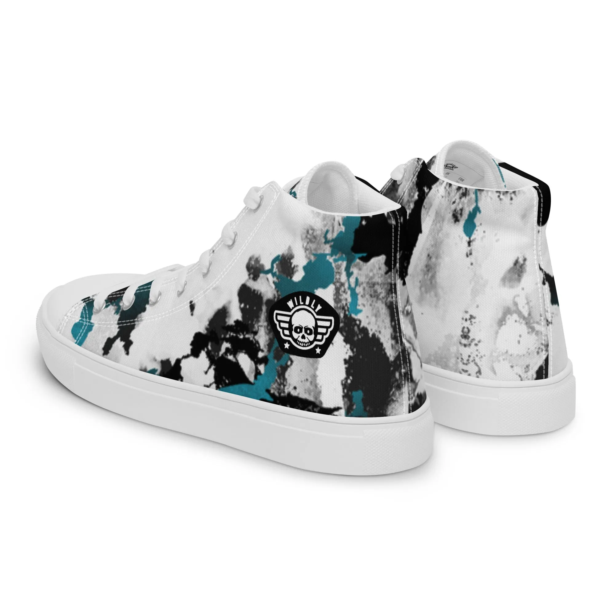 Splat Paint Mens high top canvas shoes