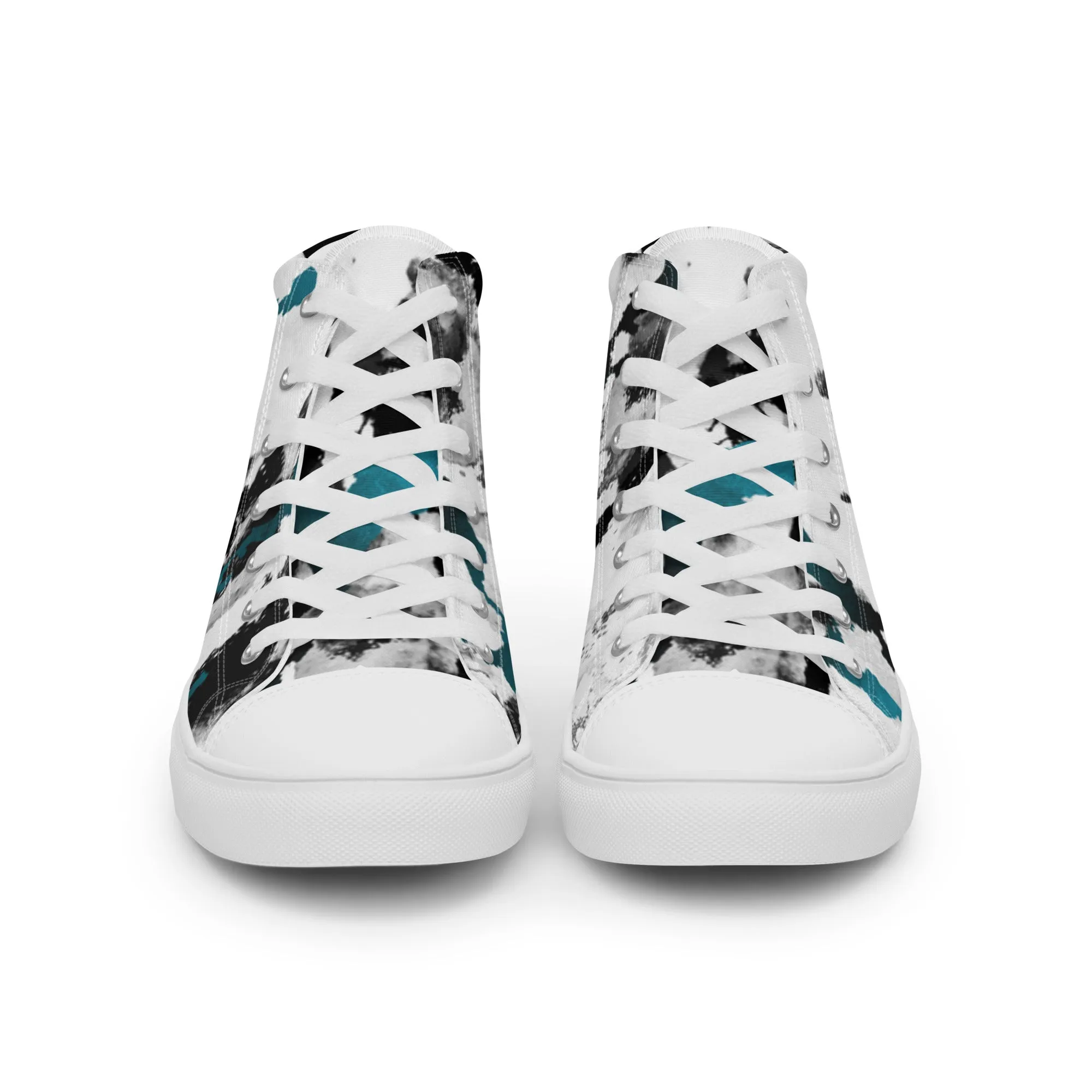 Splat Paint Mens high top canvas shoes