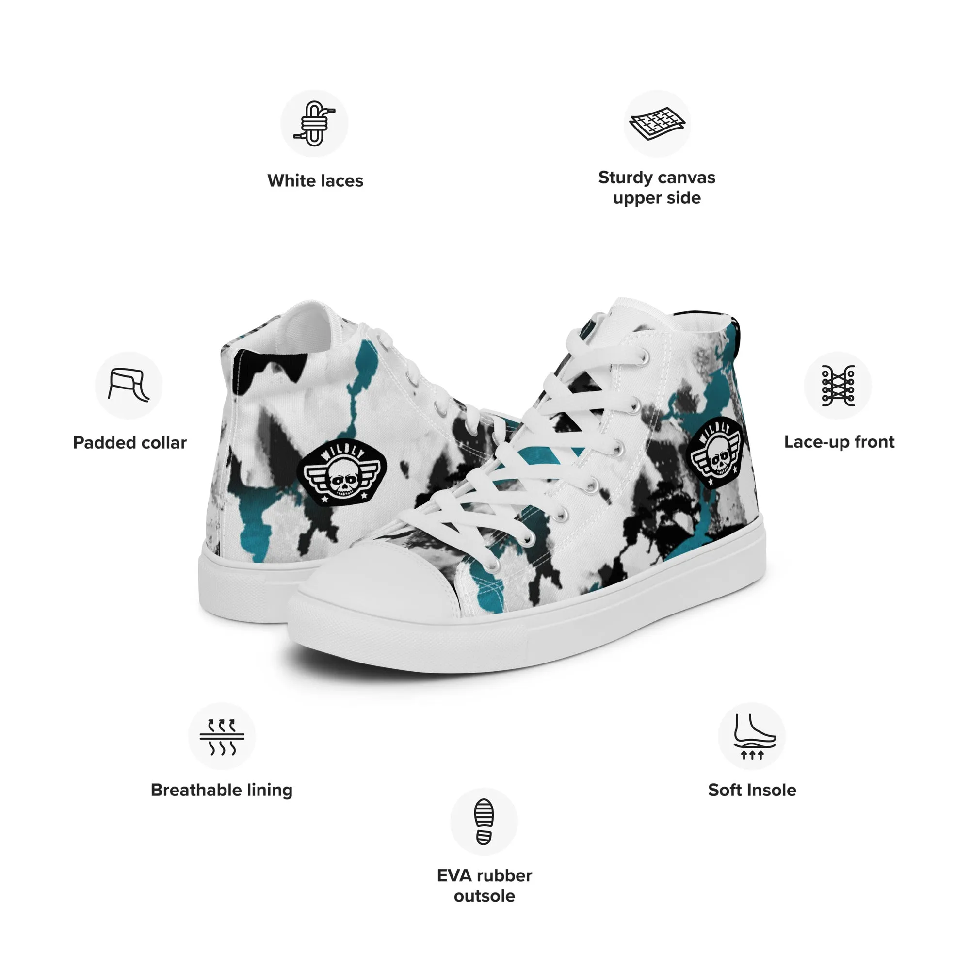 Splat Paint Mens high top canvas shoes