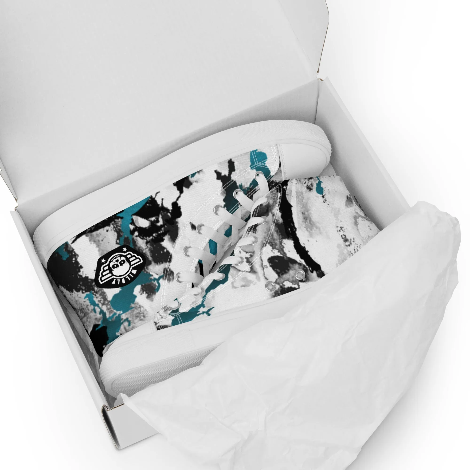Splat Paint Mens high top canvas shoes