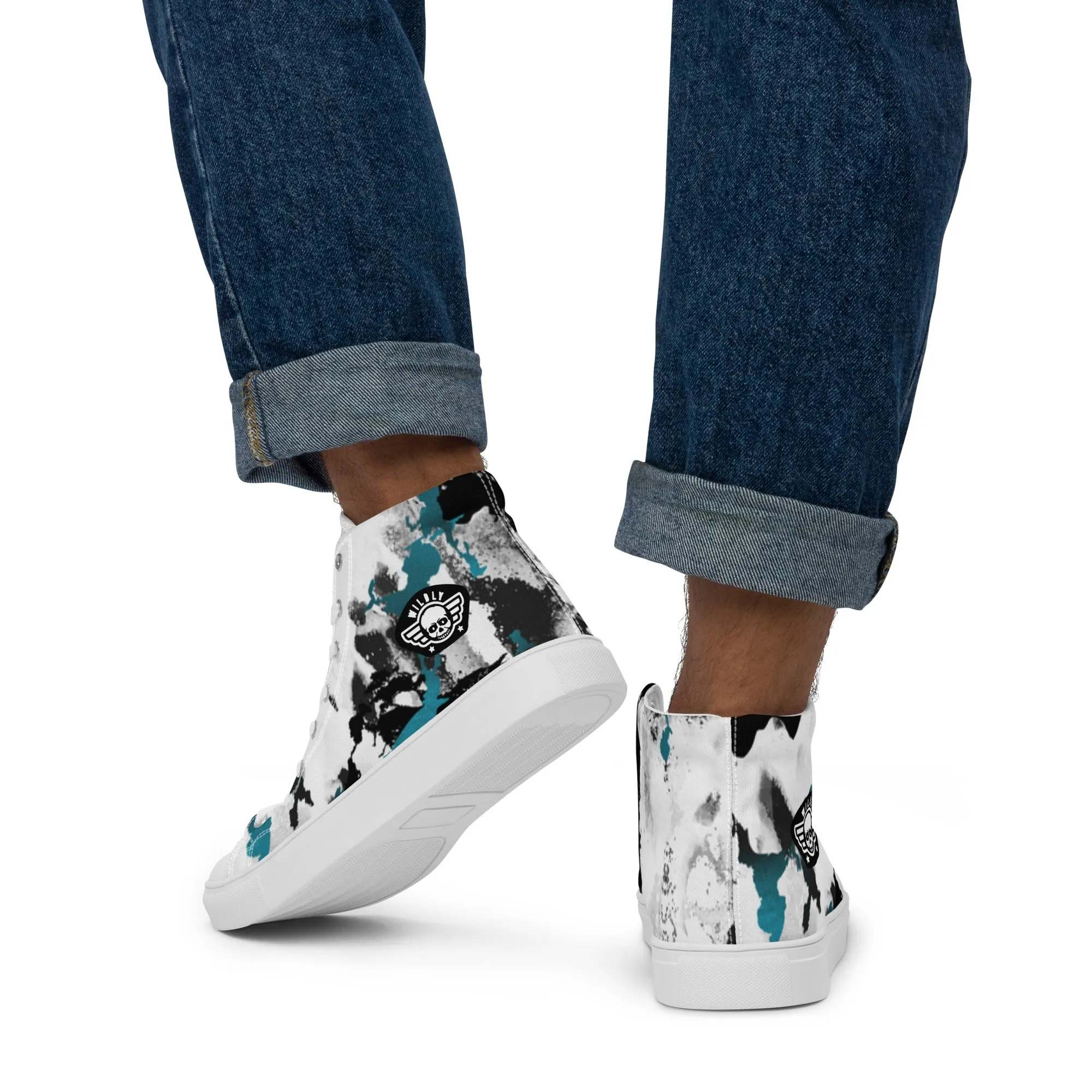 Splat Paint Mens high top canvas shoes