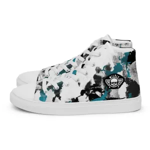 Splat Paint Mens high top canvas shoes